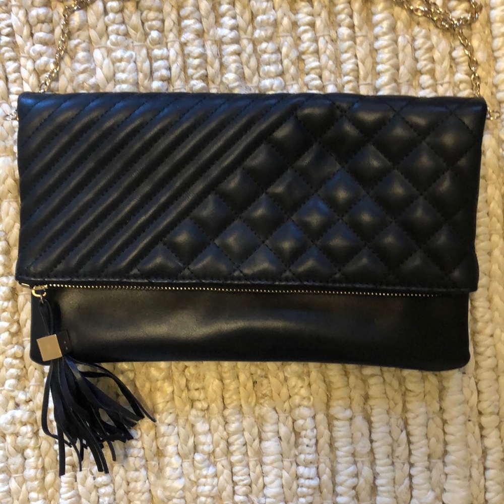 Black Cross Body Multi Pocket Purse EUC